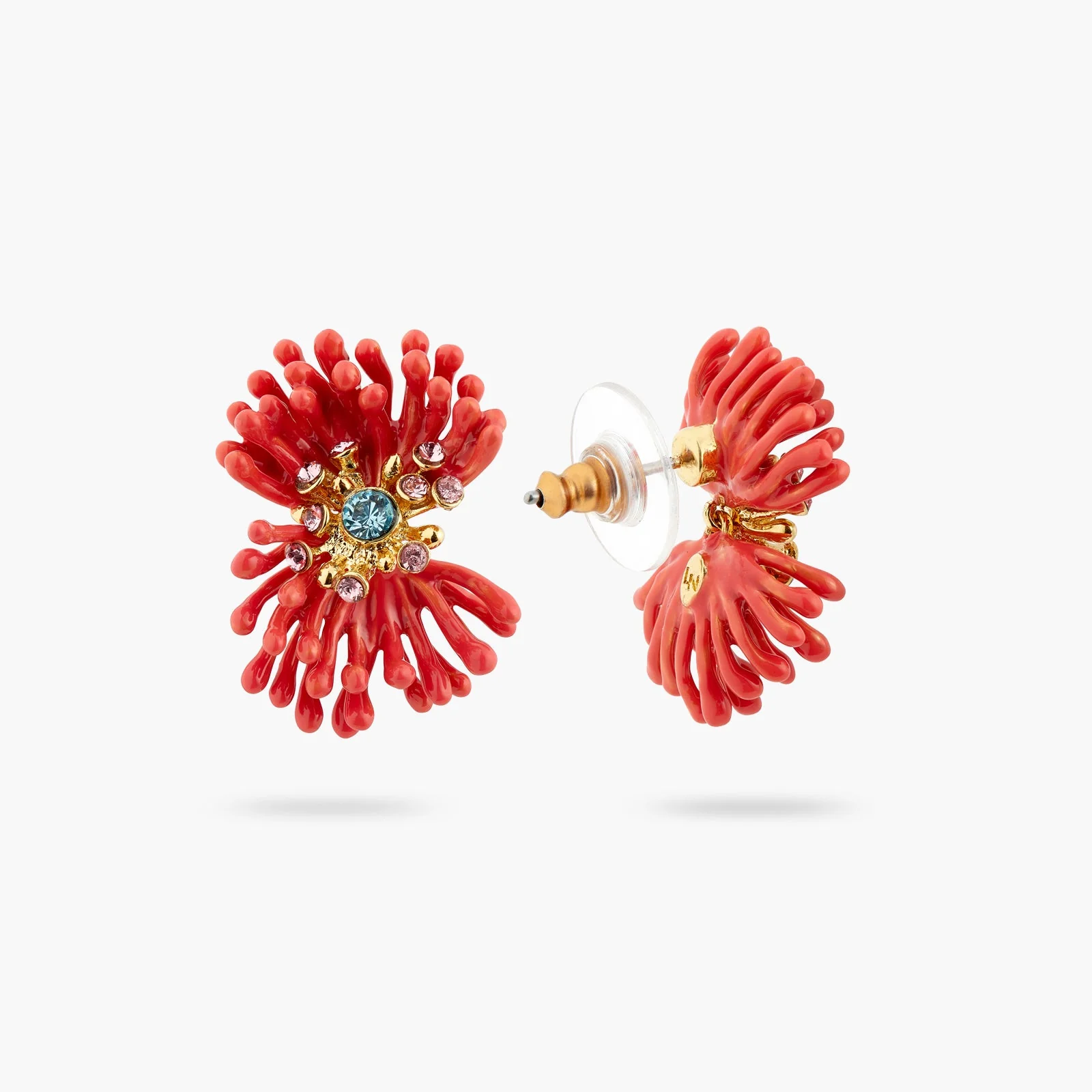 Pink Anemone And Colourful Stone Earrings | ATPR1011 - Image 3