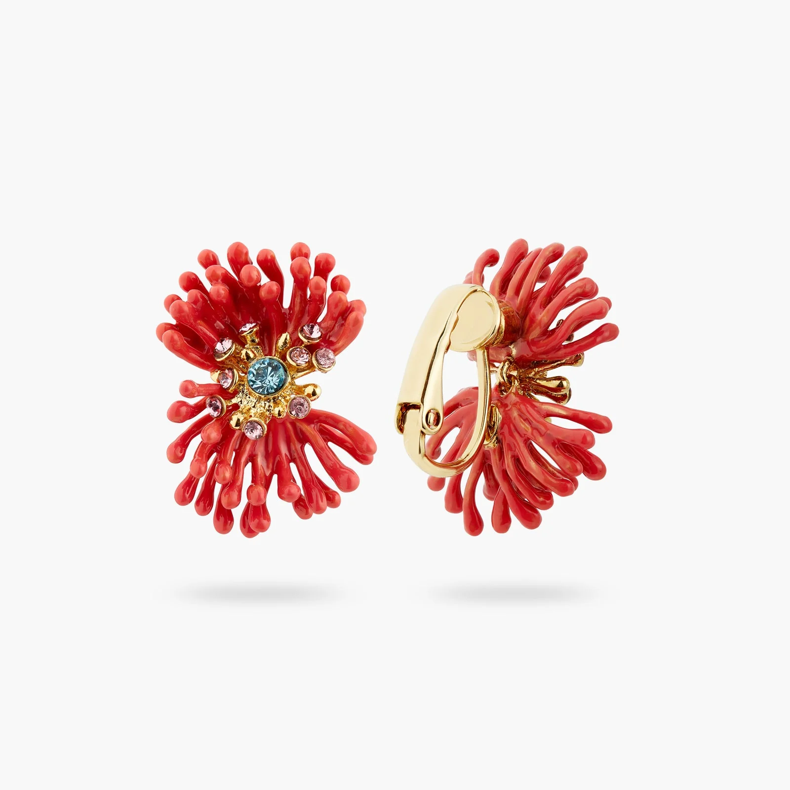 Pink Anemone And Colourful Stone Earrings | ATPR1011 - Image 4