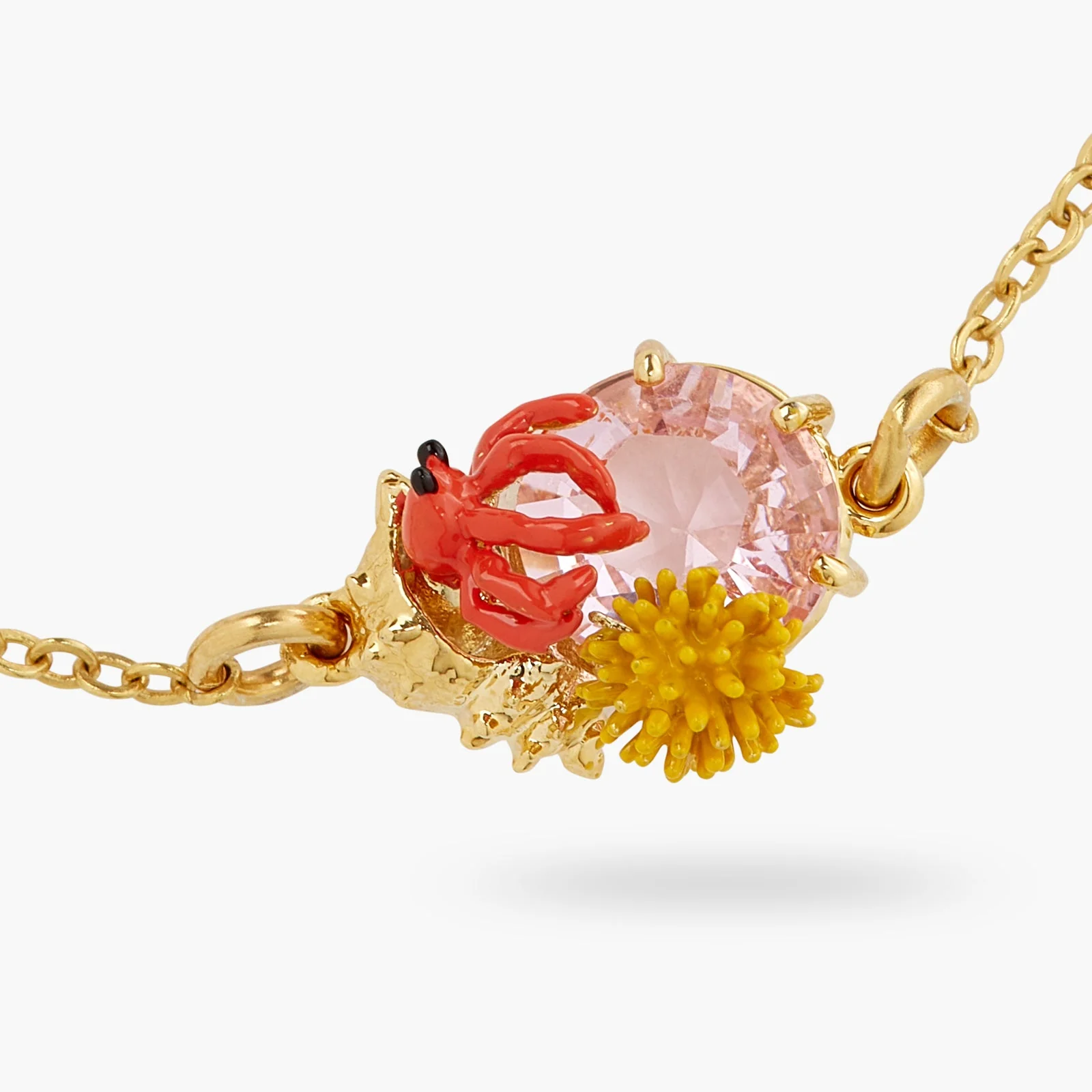 Seashell, Enamelled Coral And Cut Crystal Stone Fine Bracelet | ATPR2021 - Image 3