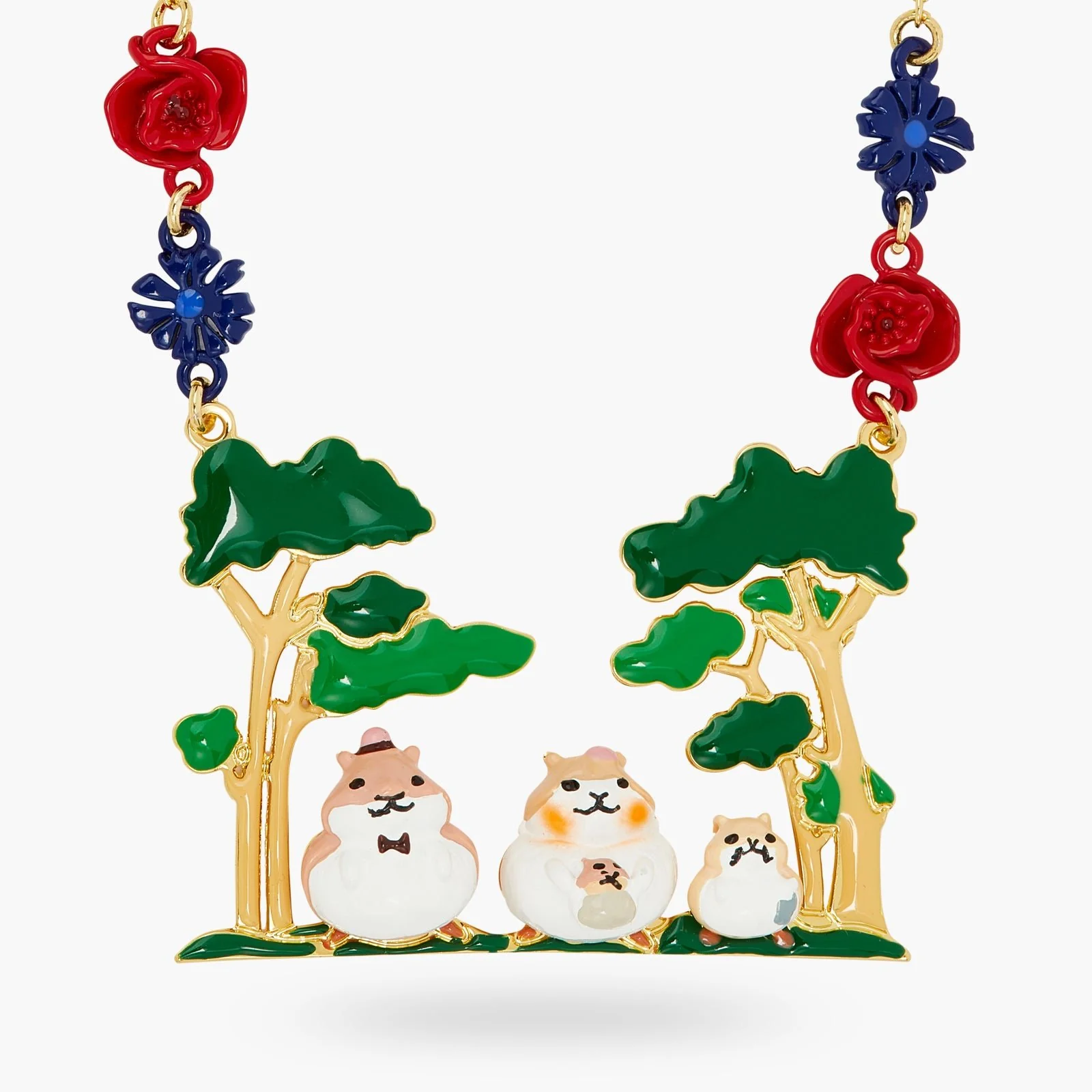 Hamster Family Forest Walk Statement Necklace | ATTO3011 - Image 3