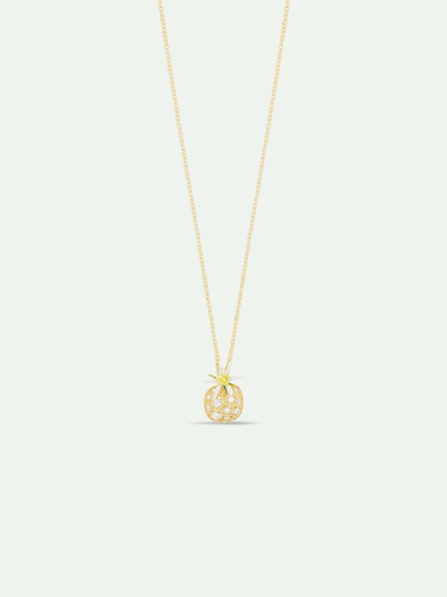 Edelweiss Flower And Cubic Zirconia Pendant Necklace | AULA3041