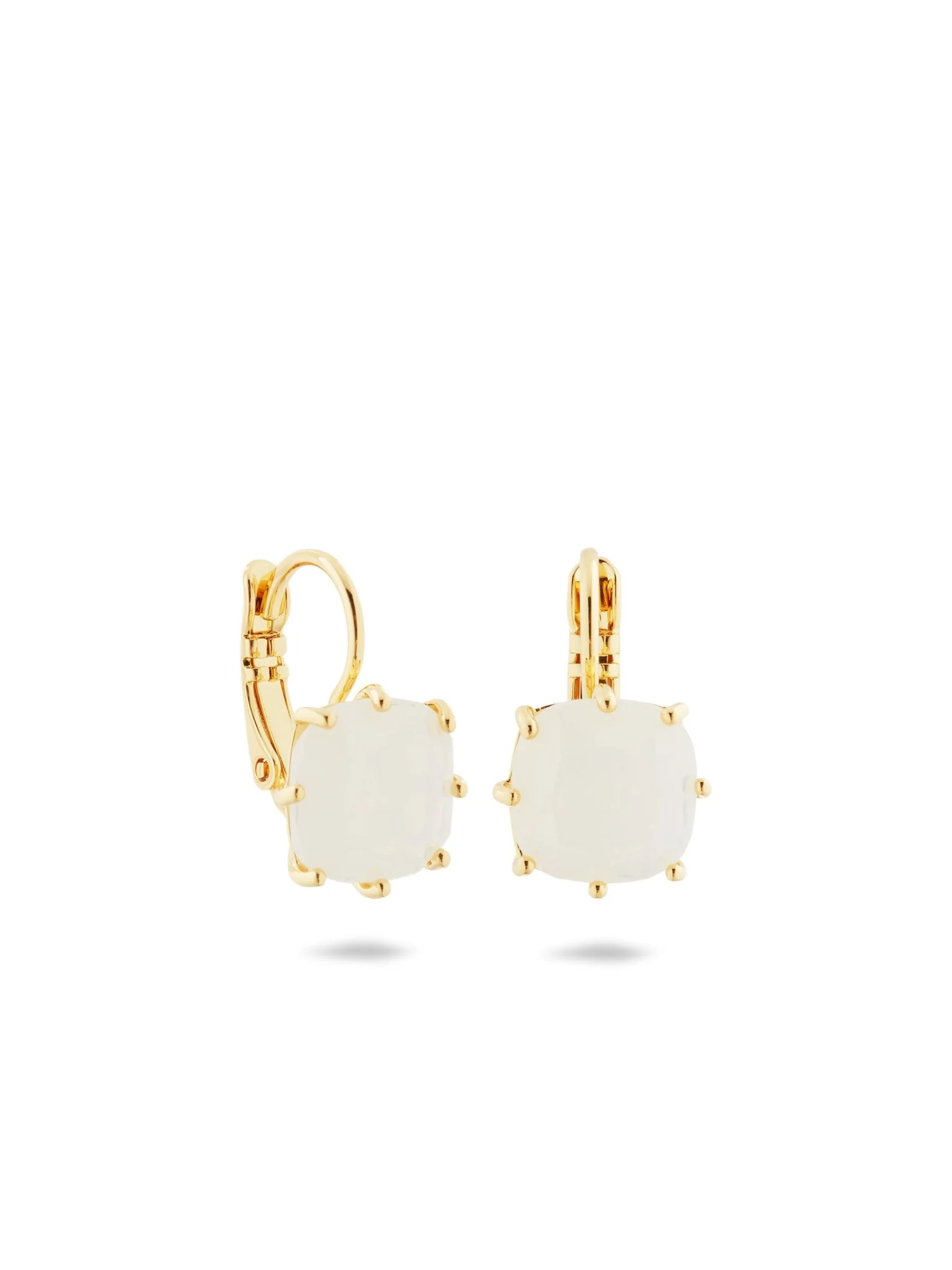 Opalescent White Diamantine Square Stone Earrings | AULD1011 - Image 4