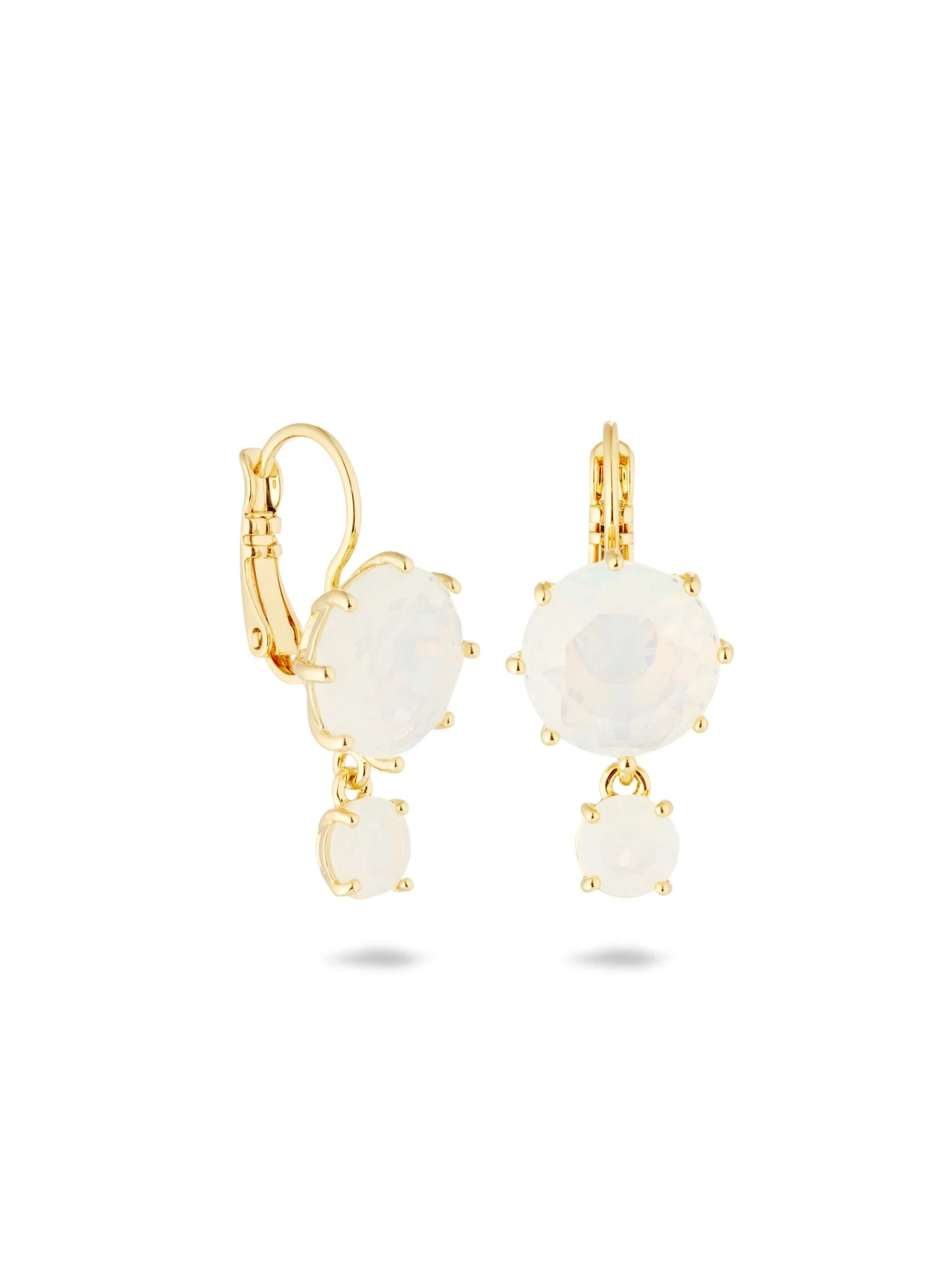 Opalescent White Diamantine Two-Stone Earrings | AULD1261 - Image 6