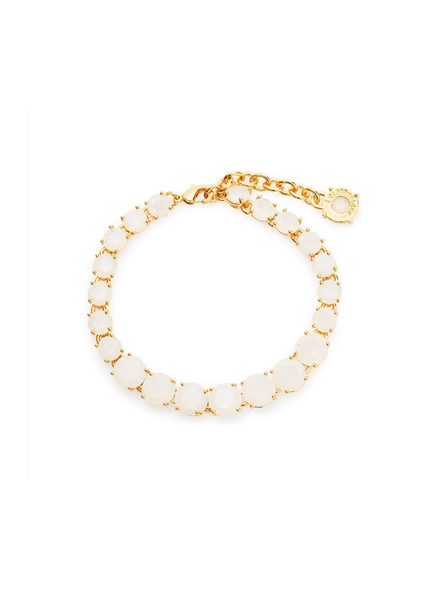 Luxury Opalescent White Diamantine Stone Single Row Bracelet | AULD2521