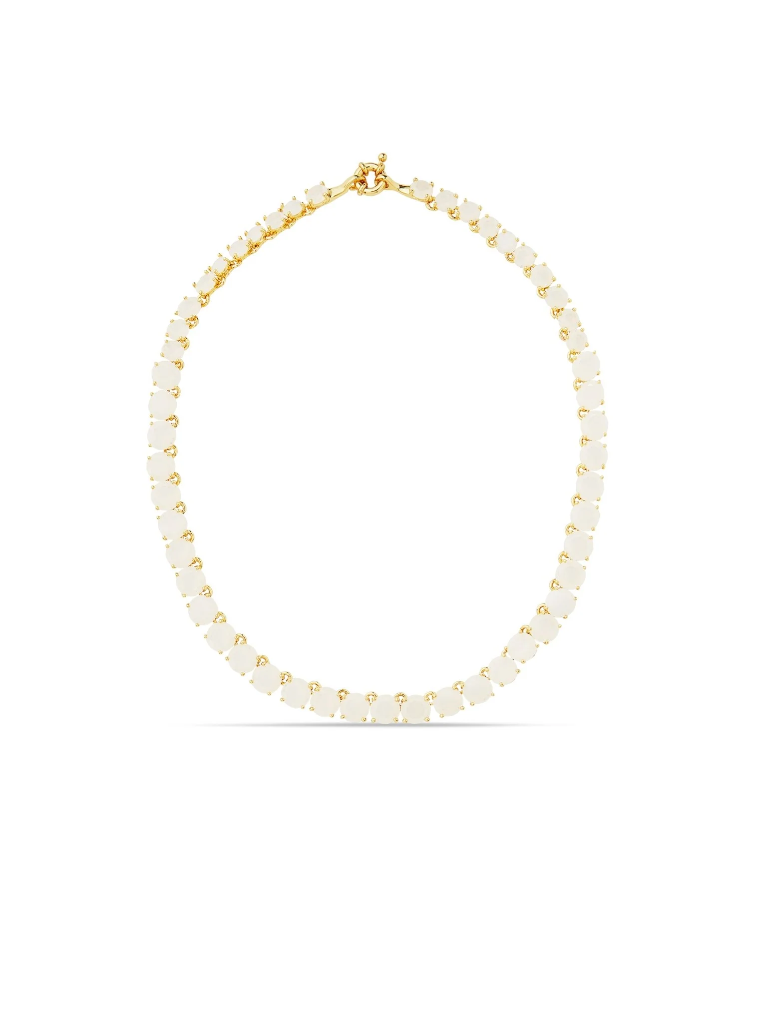 Opalescent White Diamantine Round Stone Choker Necklace | AULD3321 - Image 3