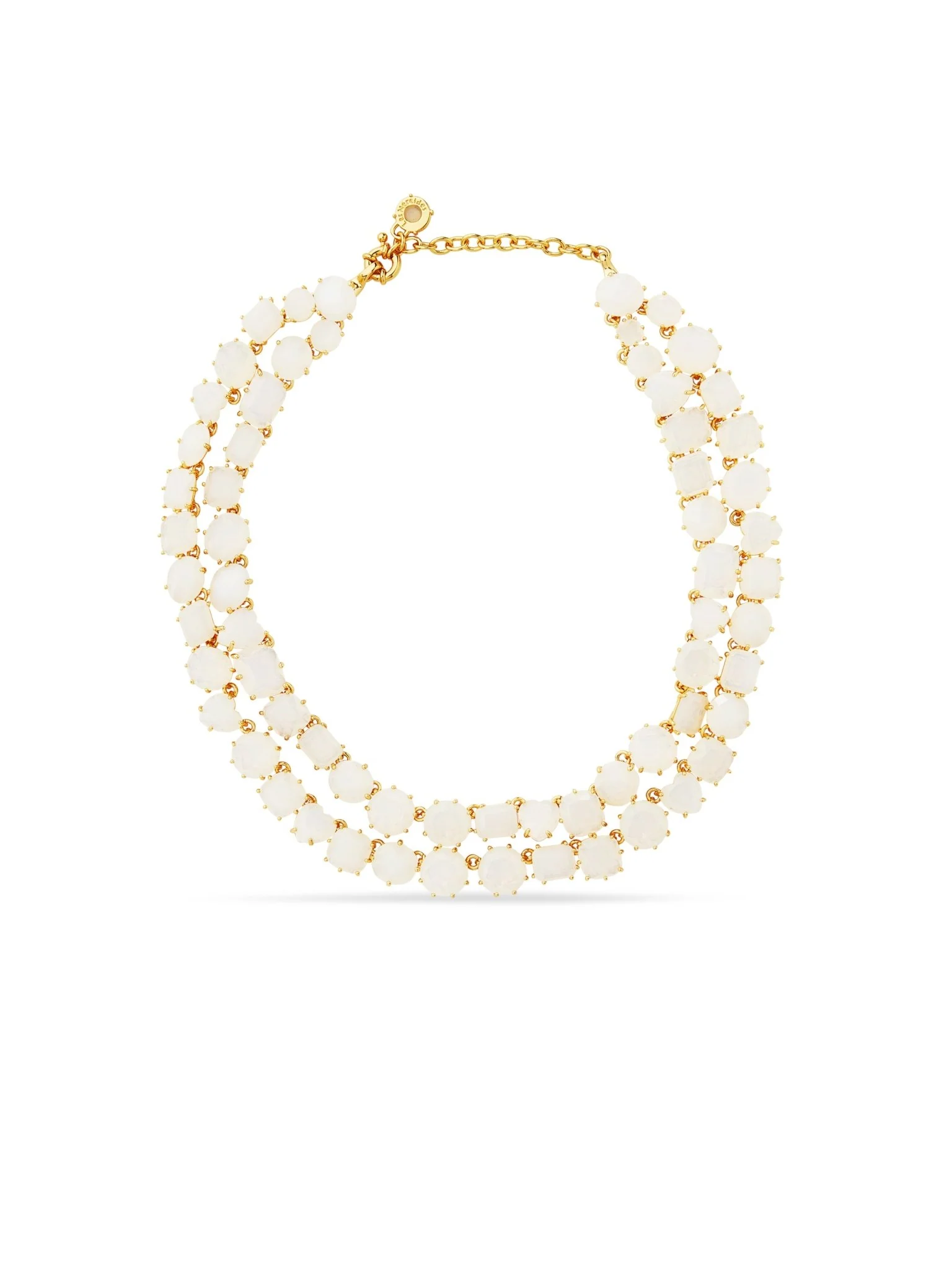 Luxury Two-Row Necklace Diamantine Opalescent White | AULD3551 - Image 4