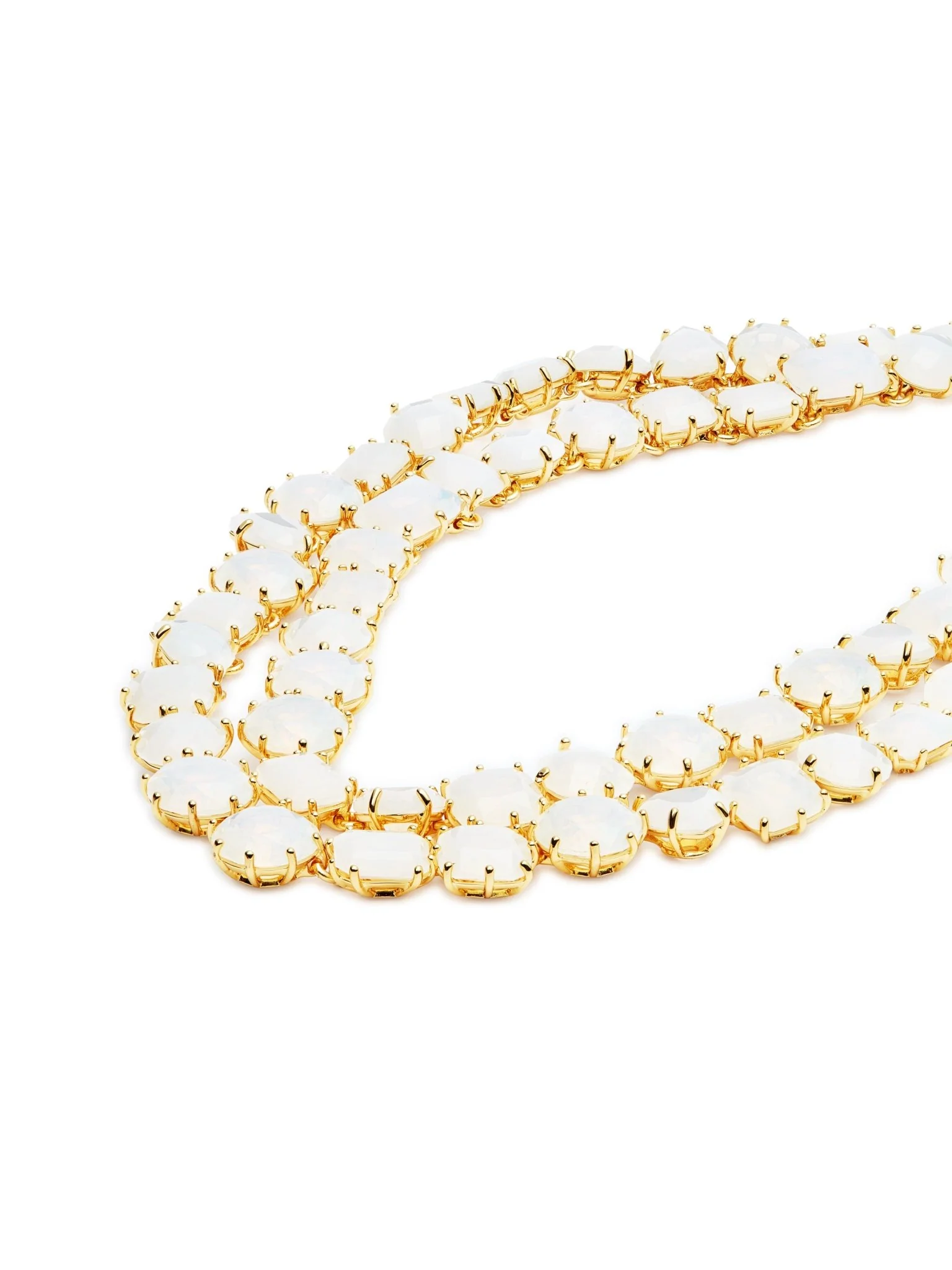 Luxury Two-Row Necklace Diamantine Opalescent White | AULD3551 - Image 5
