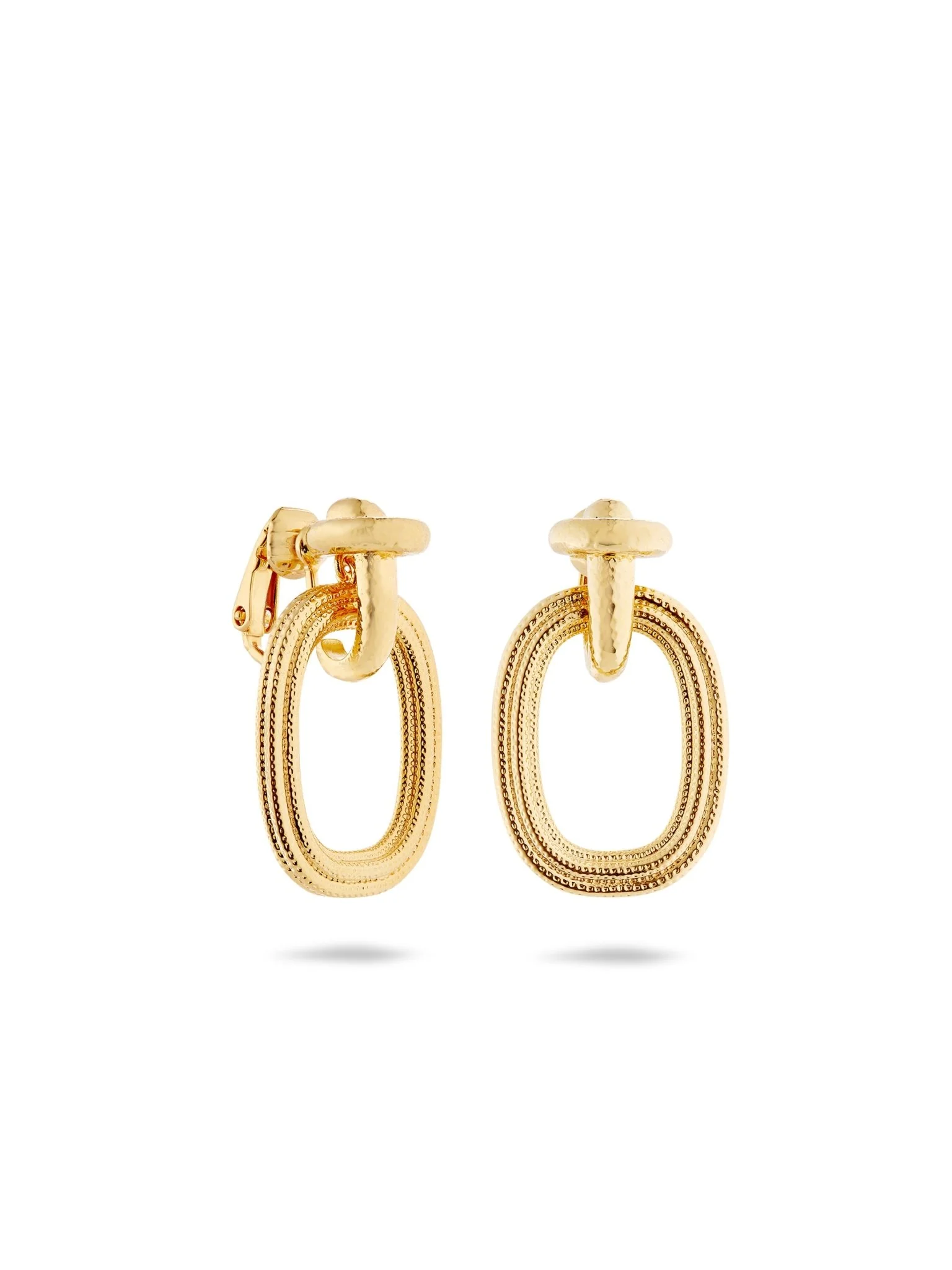 Gold Duo Of Textures Earrings | AUNB1031 - Image 5