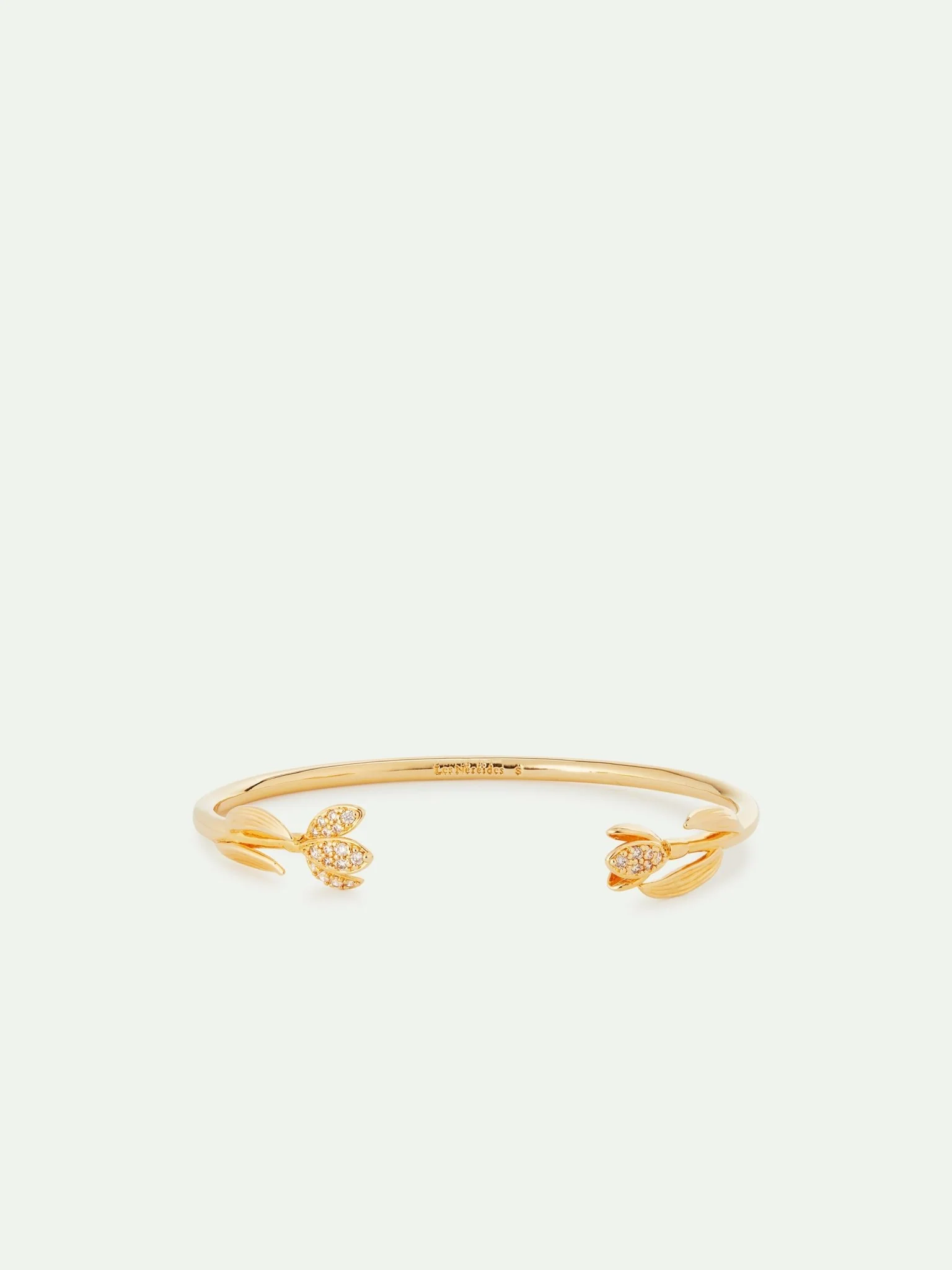 Leaves Paved With Cubic Zirconia Cuff Bracelet | AUVH2031 - Image 2