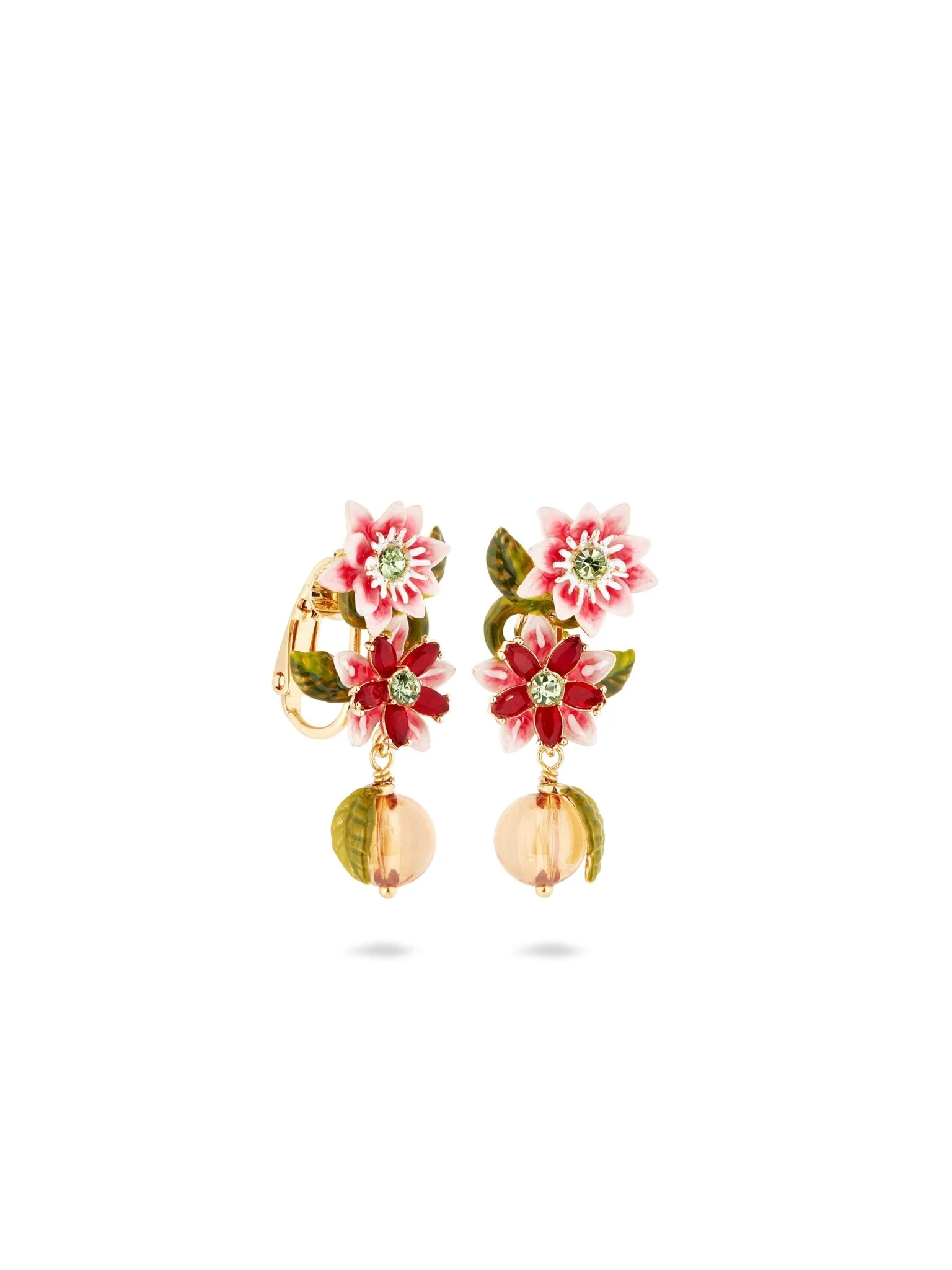 Passion Flower And Crystal Bead Earrings | AUVI1011 - Image 5