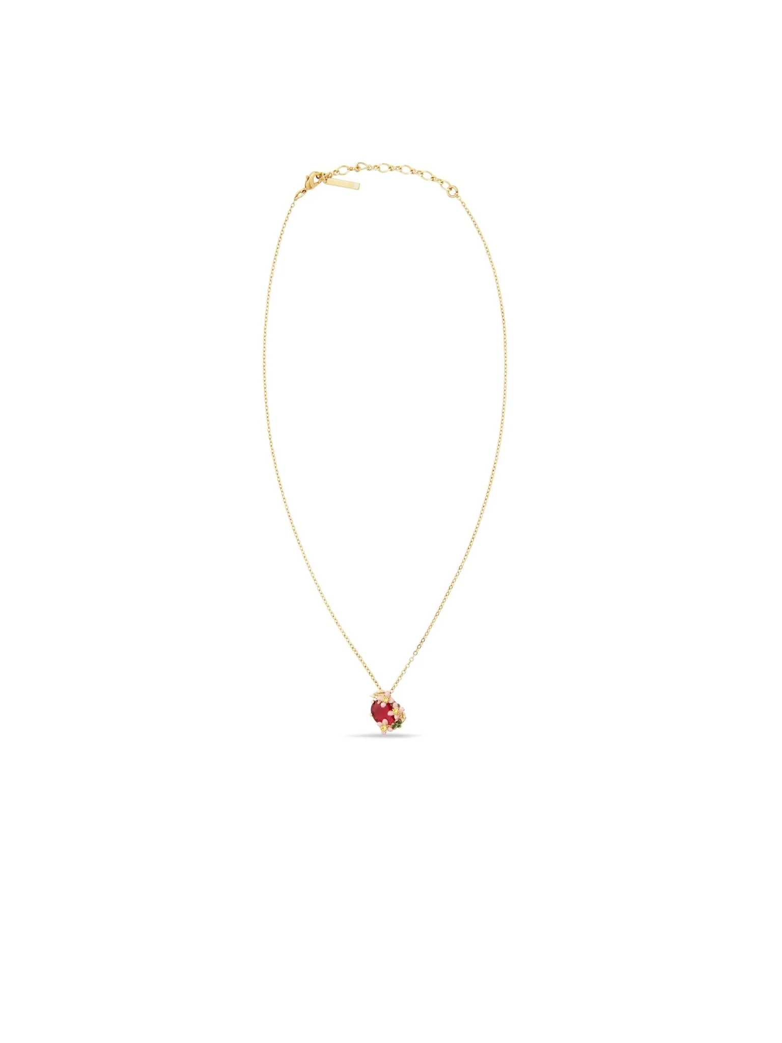 Pink Faceted Crystal And Pink Flower Pendant Necklace | AUVI3031 - Image 3