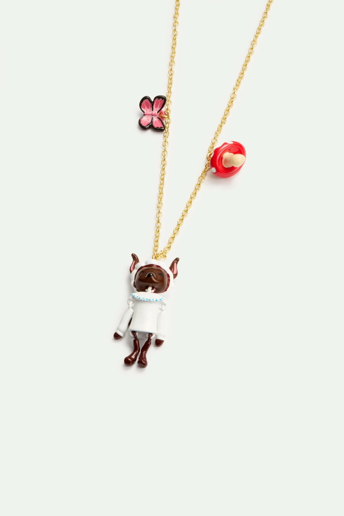 Wolf, Mushroom And Butterfly Pendant Necklace | AVPO3021 - Image 2