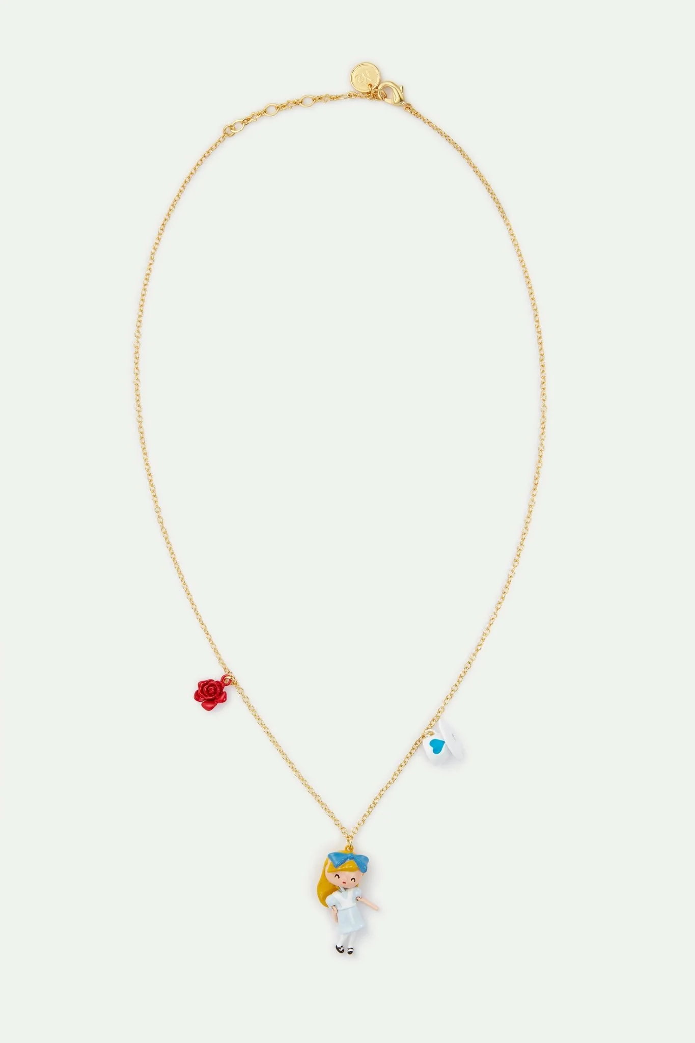 Alice In Wonderland, Tea Cup And Rose Pendant Necklace | AVPO3051 - Image 3