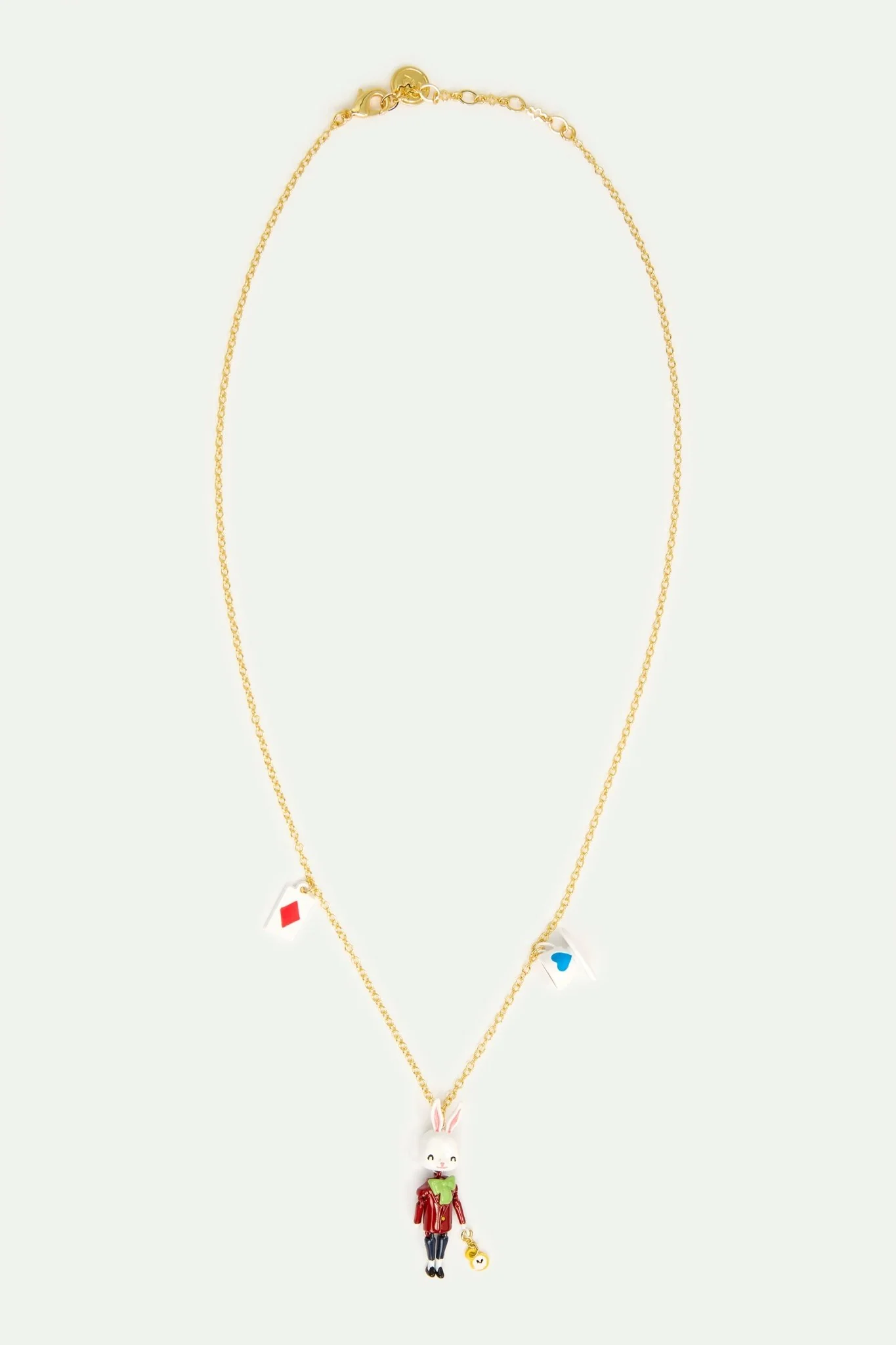 White Rabbit, Tea Cup And Card Pendant Necklace | AVPO3061 - Image 3