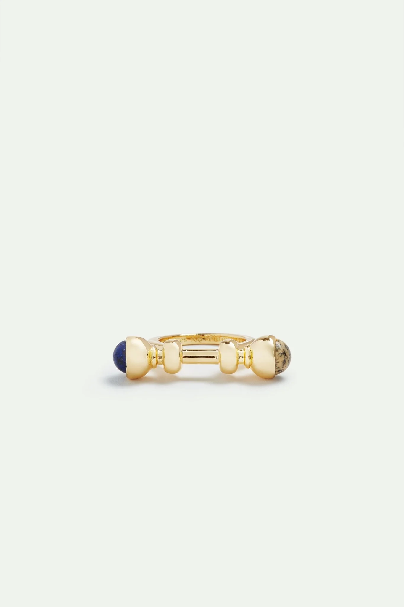 Golden Ring With Lapis Lazuli And Jasper Beads | AVSE6101 - Image 2