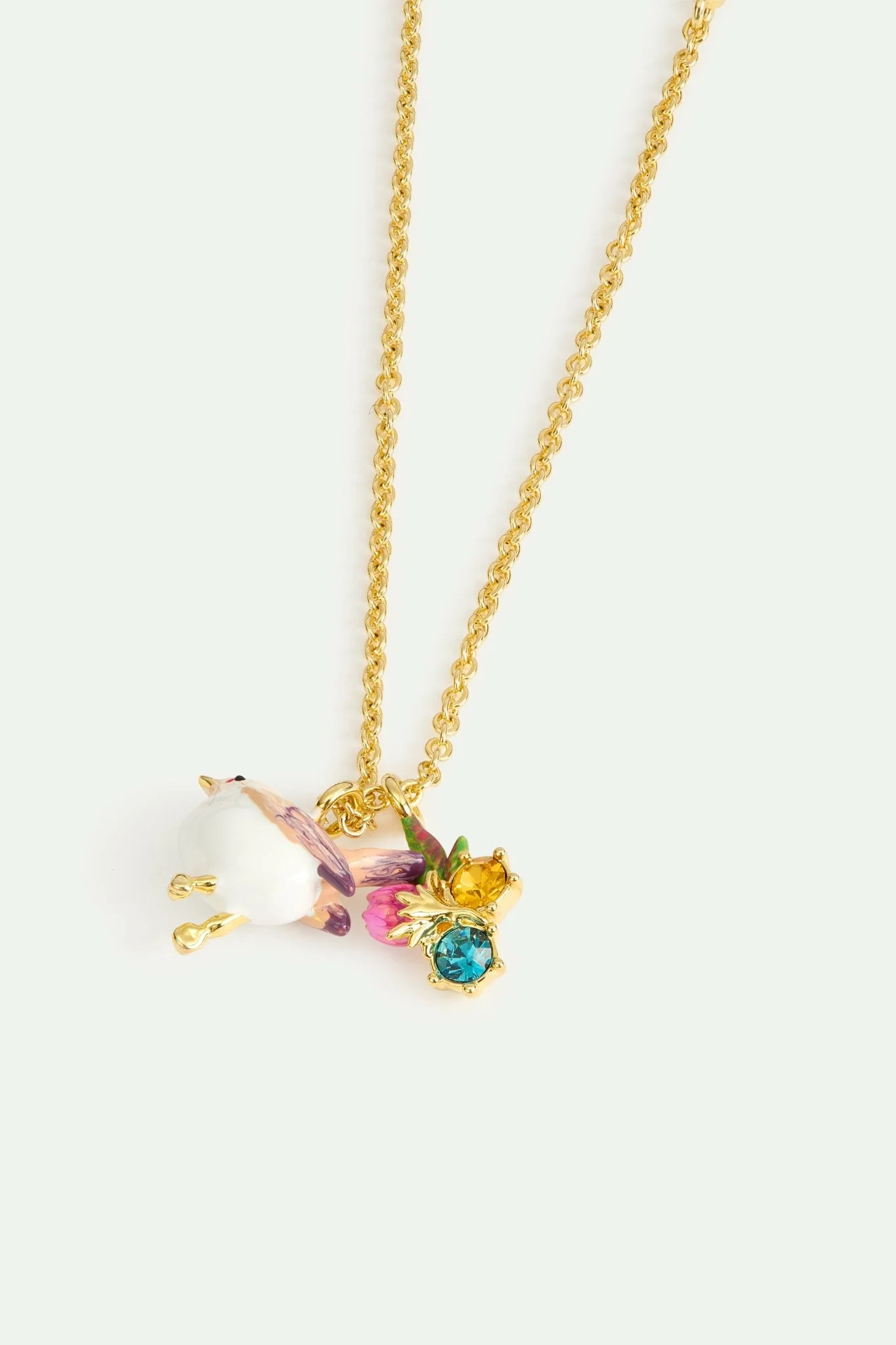 Snow Bunting & Rosebud Pendant Bracelet | AWBB2011 - Image 2