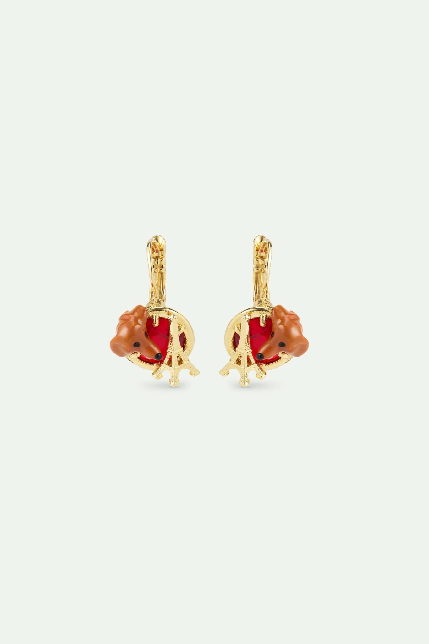 Dachshund & Eiffel Tower Sleeper Earrings | AWLA1031 - Image 3