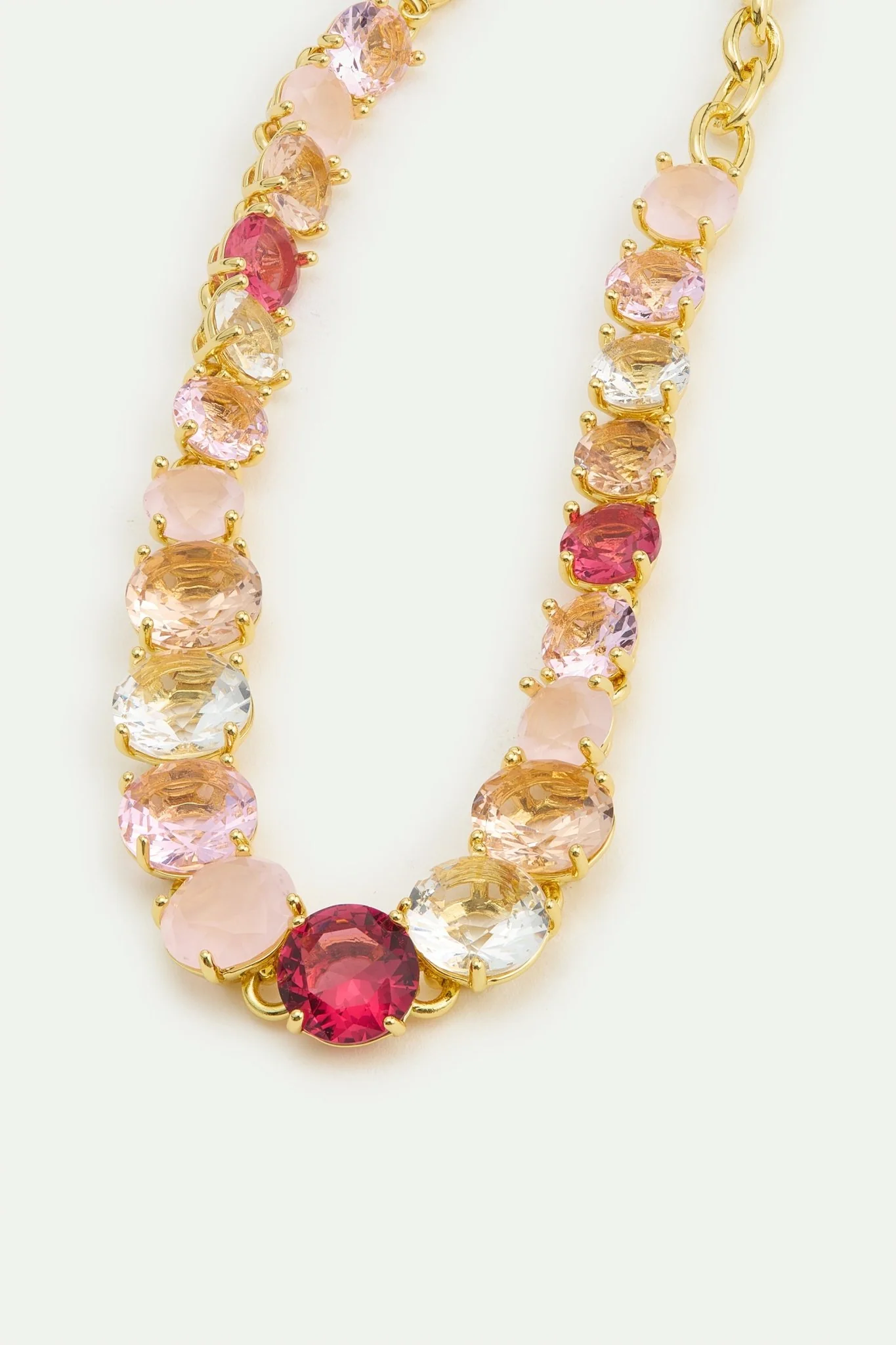 Gradient Pink Diamantine Fine Row Of Stones Bracelet | AWLD2521 - Image 2
