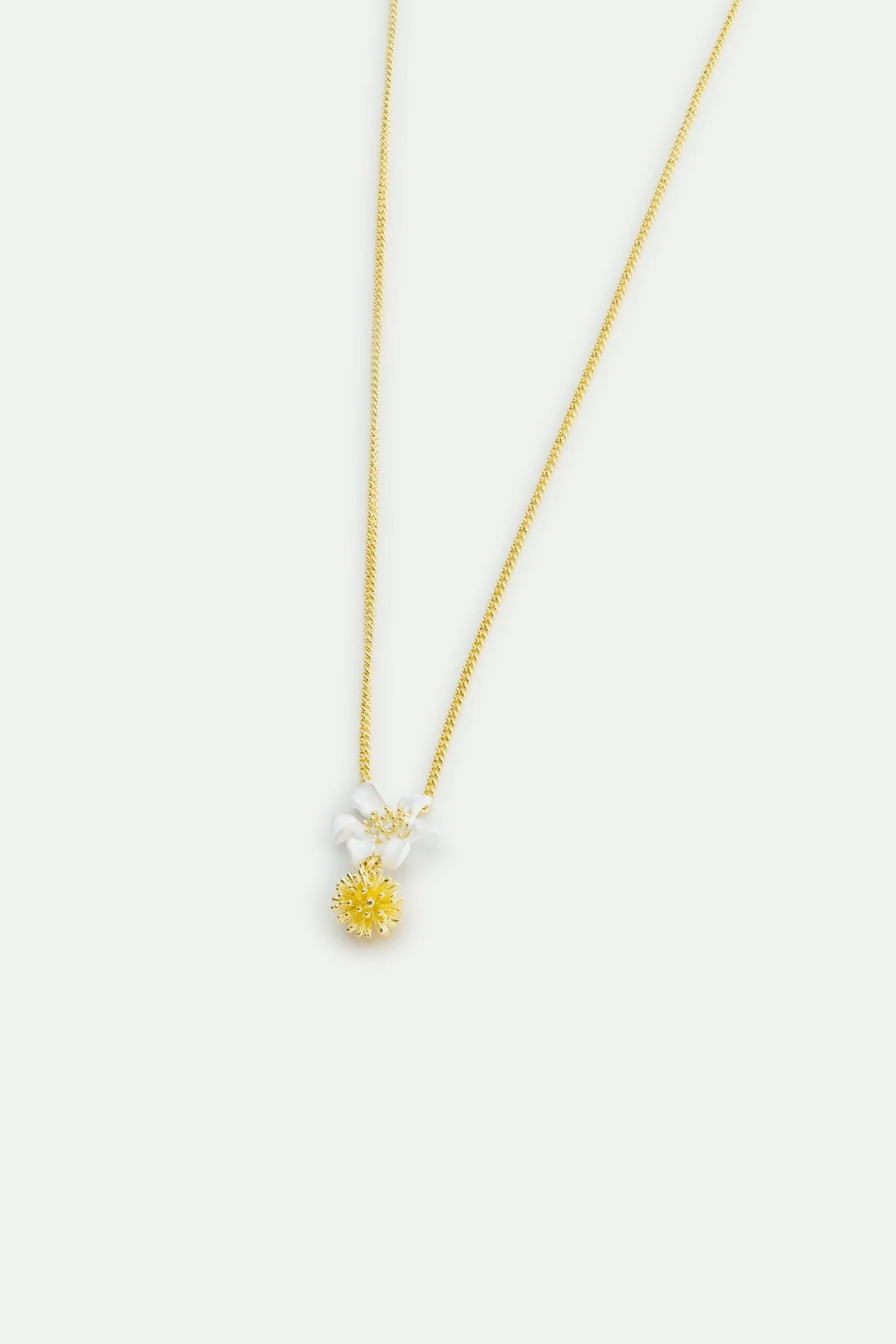 White Clematis & Japanese Kerria Necklace | AWNF3031 - Image 2