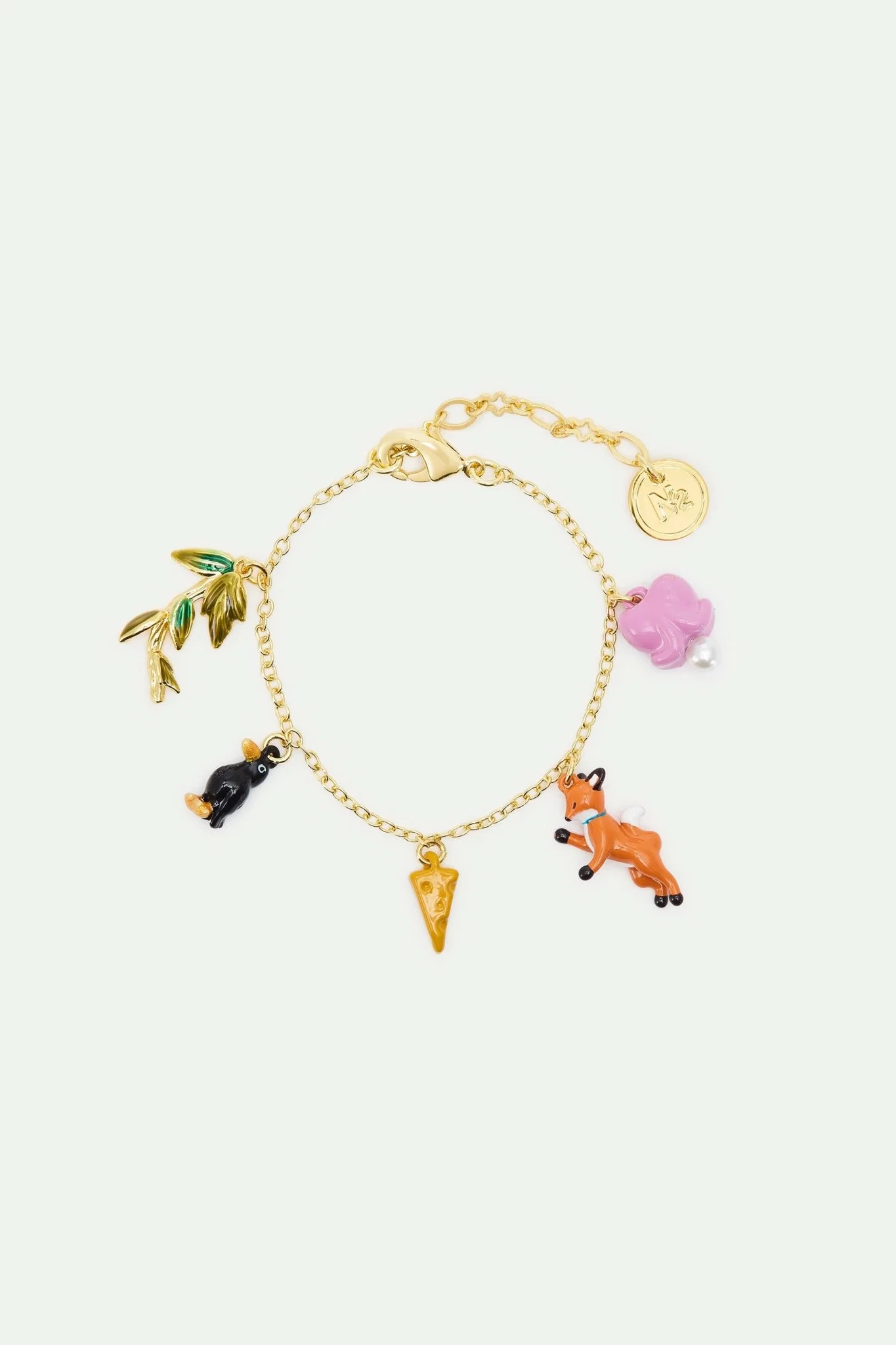 Thin Charm Bracelet: The Crow And The Fox | AXFB2011
