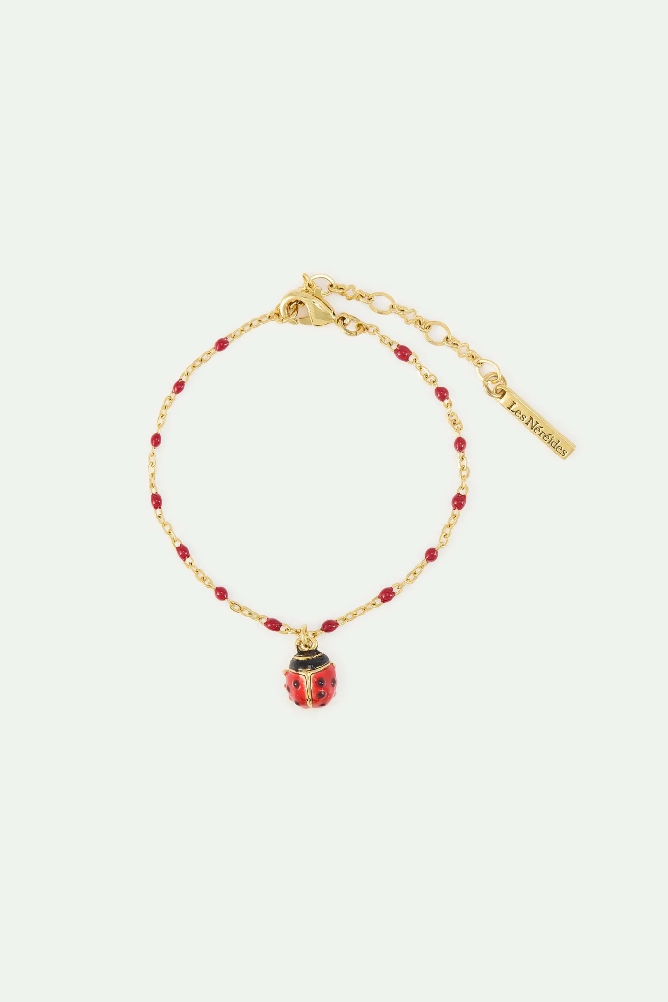 Red And Black Ladybird Fine Bracelet | AXLA2011