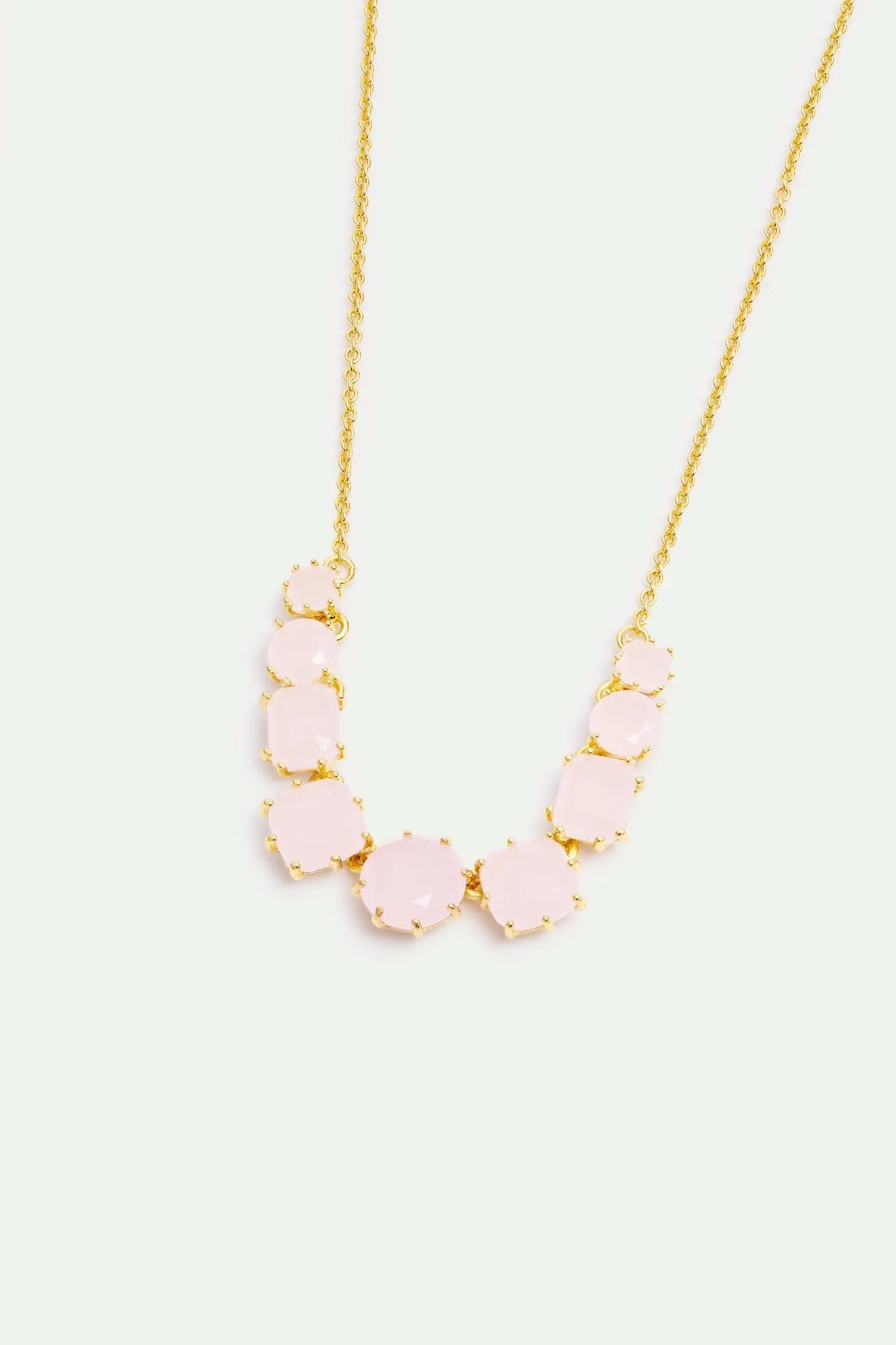 Fine Diamantine Necklace With 9 Light Pink Stones | AXLD3601 - Image 2