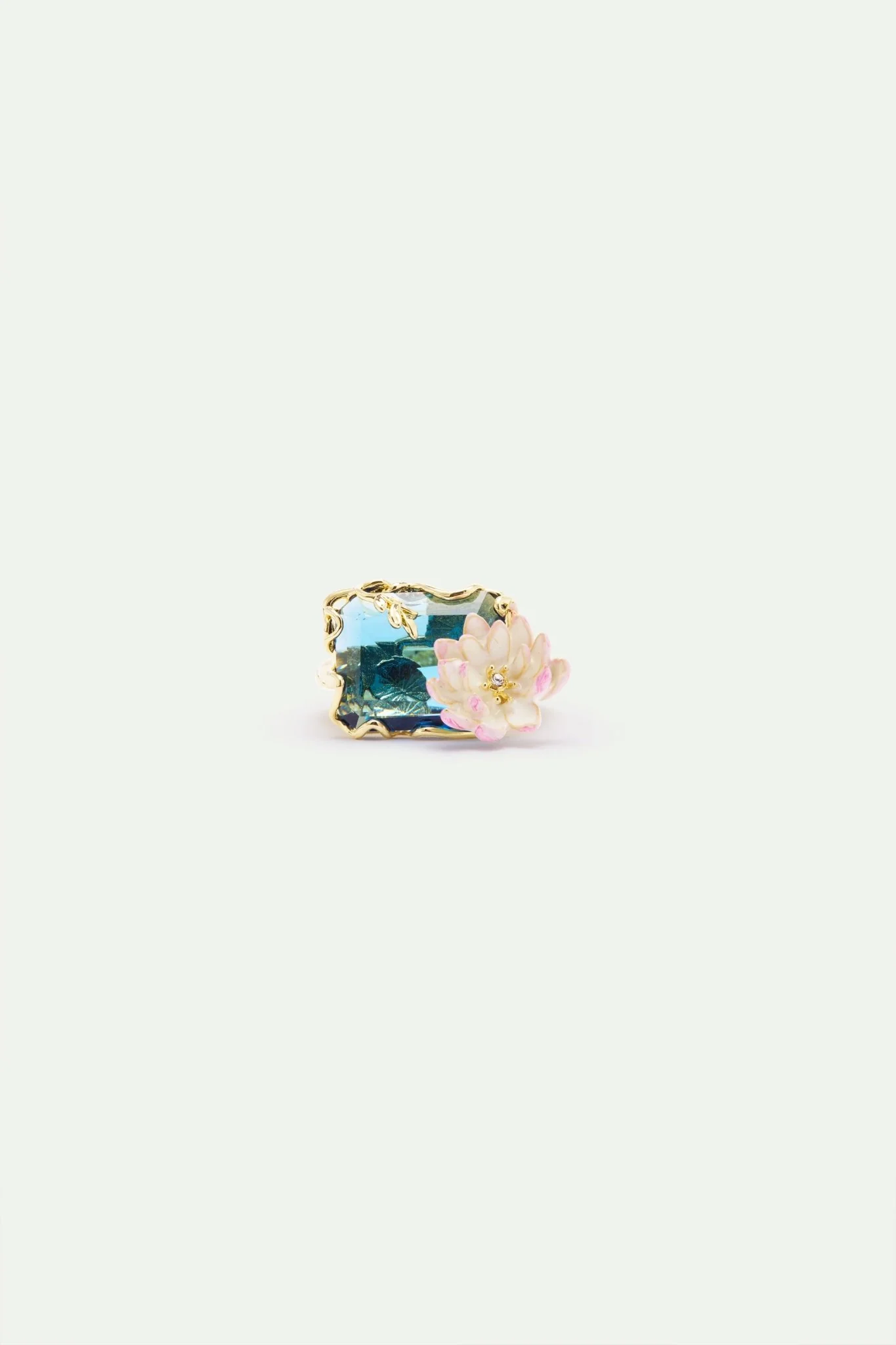 Blue And Pink Water Lily Pond Ring | AXON6021 - Image 3