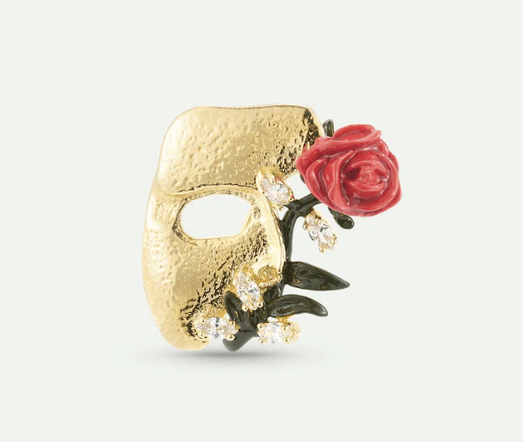 Gold Mask, Rose And Crystal Brooch | AXOP5011